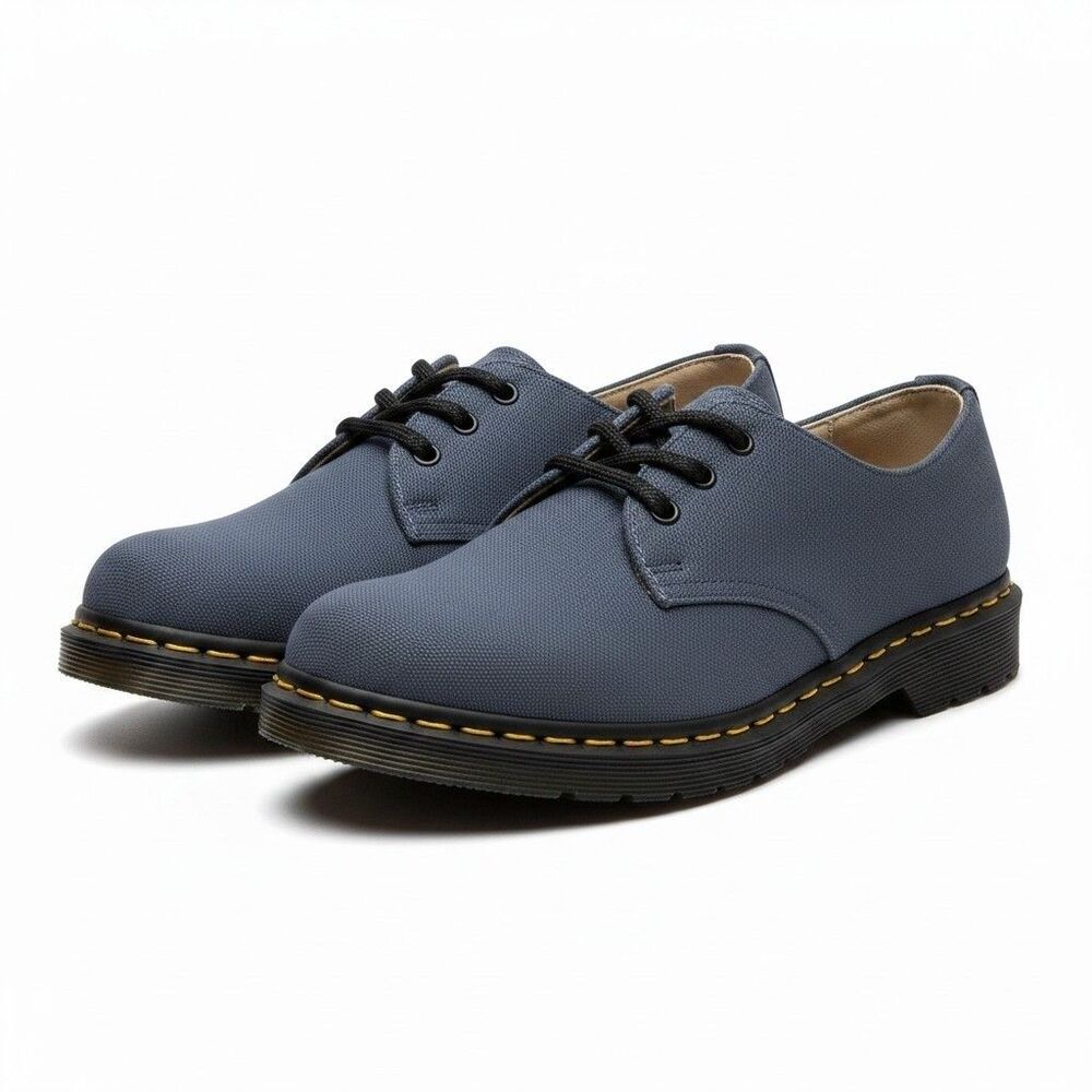 Dr Doc Martens 1461 Canvas Oxford Shoes Grey Mens 7 Womens 8 Cork Footbed NWOB